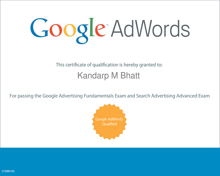 Google AdWords Certificate