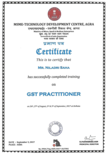 GST Practitioner Certificate
