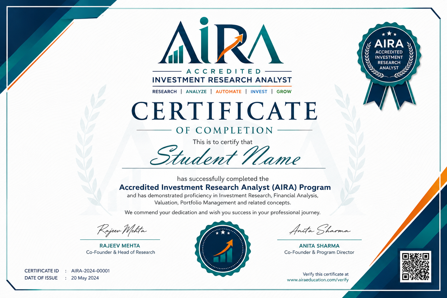 Accredited Investment Research Analyst Certificate
