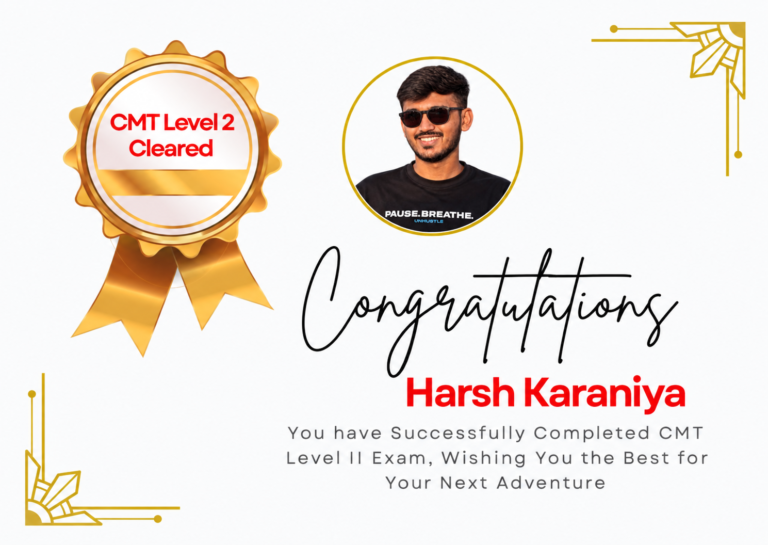 harsh karaniya CMT Level 2 Congratulations Certificate
